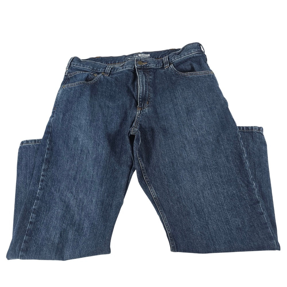 Carhartt Relaxed Fit Dark Wash Blue Denim Jeans BD5119-M Mens 38x30‎